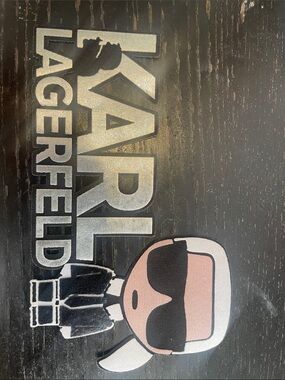 Karl Lagerfeld Black, White and Pink Logo Doormat